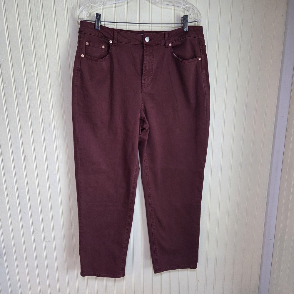 78 & SUNNY Pants Womens 14 Purple Chino Straight Leg Twill Stretch Casual